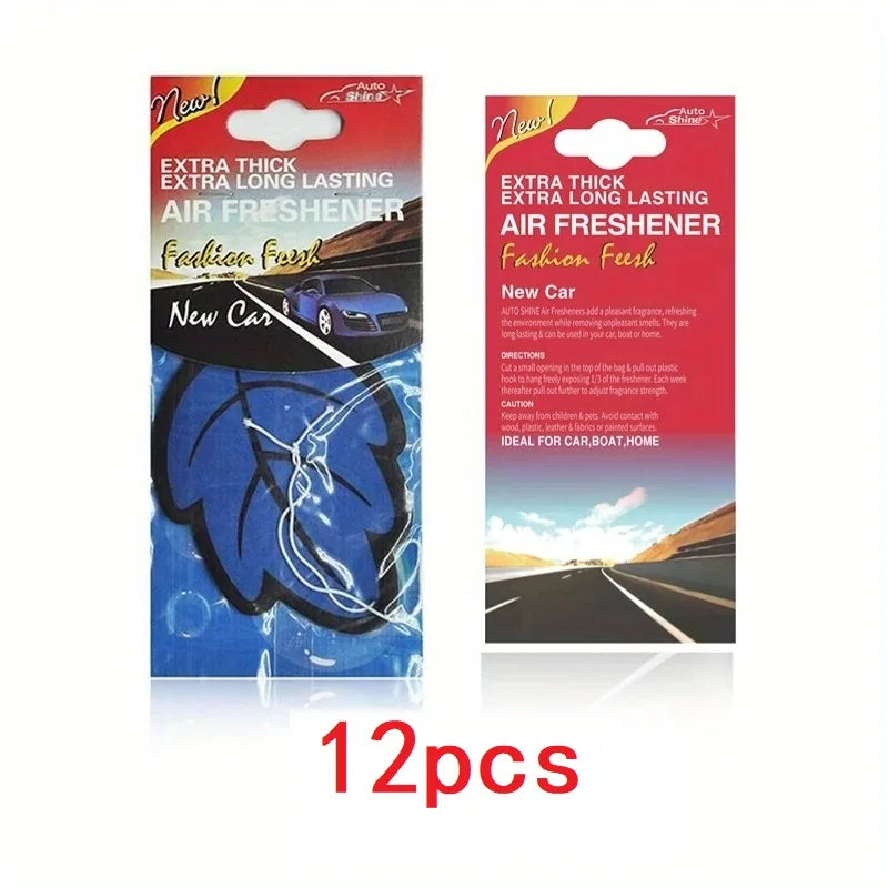 Vanilla Scented Paper Leaf Hanging Car Air Fresheners, 3-60 Pcs