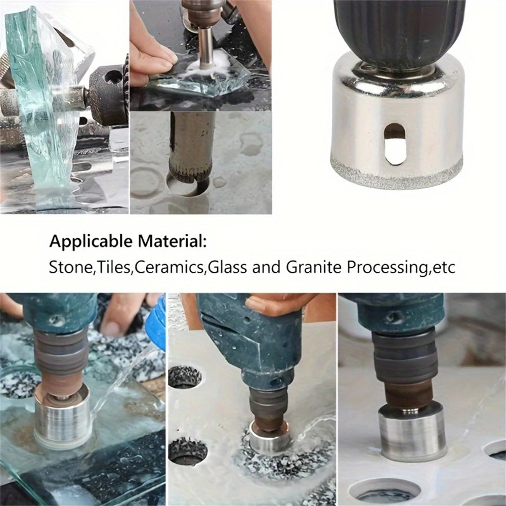 10pcs/set 6mm-30mm Diamond Coated Hole Saw Cutter,Core Drill Bit Glass Hole Opener Tools,for Ceramic Tile Porcelain Stone&Marble