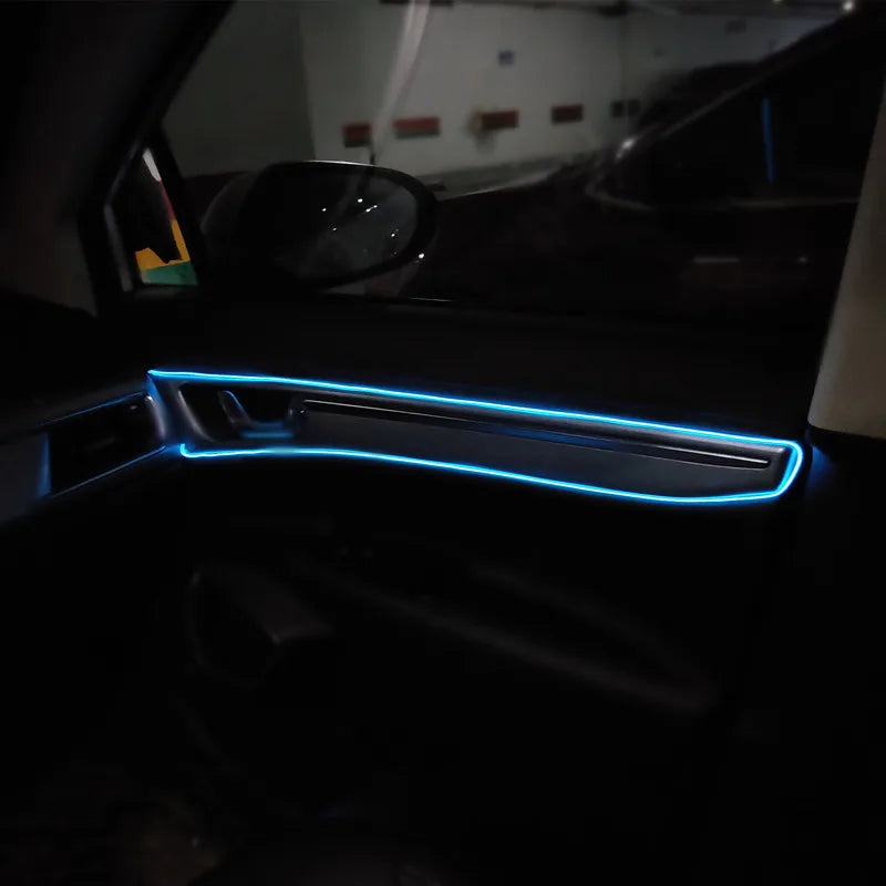1M/5M Car Interior Led Decorative Lamp EL Wiring Neon Strip For Auto DIY Flexible Ambient Light USB Party Atmosphere Diode