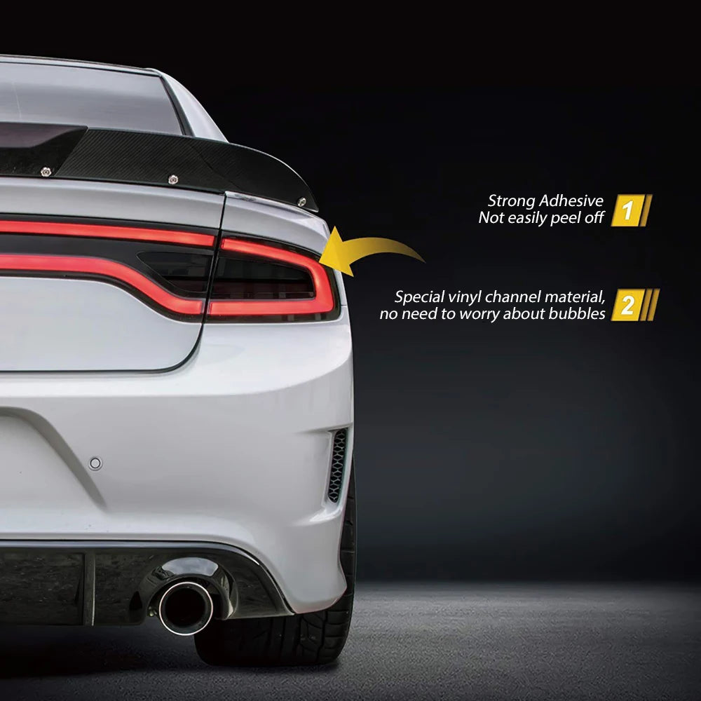 Smoked Vinyl Tail Light Overlays for Dodge Charger 2015-2022 (4 Pack) - image 4
