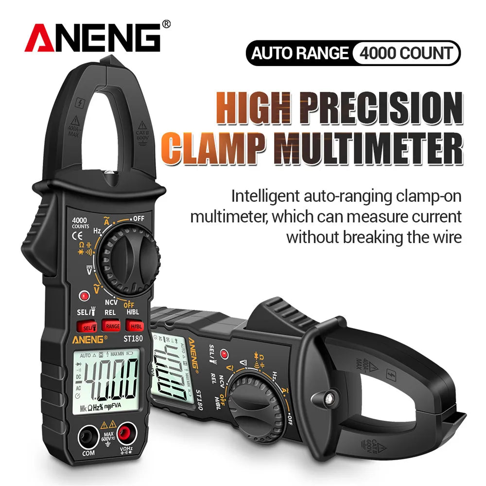 ANENG ST180 Digital Clamp Meter - AC/DC Voltage & Current Tester