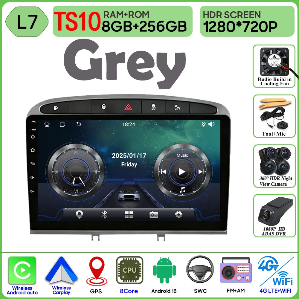 9" Android Car Radio for Peugeot 408/308 with Wireless CarPlay - image 27
