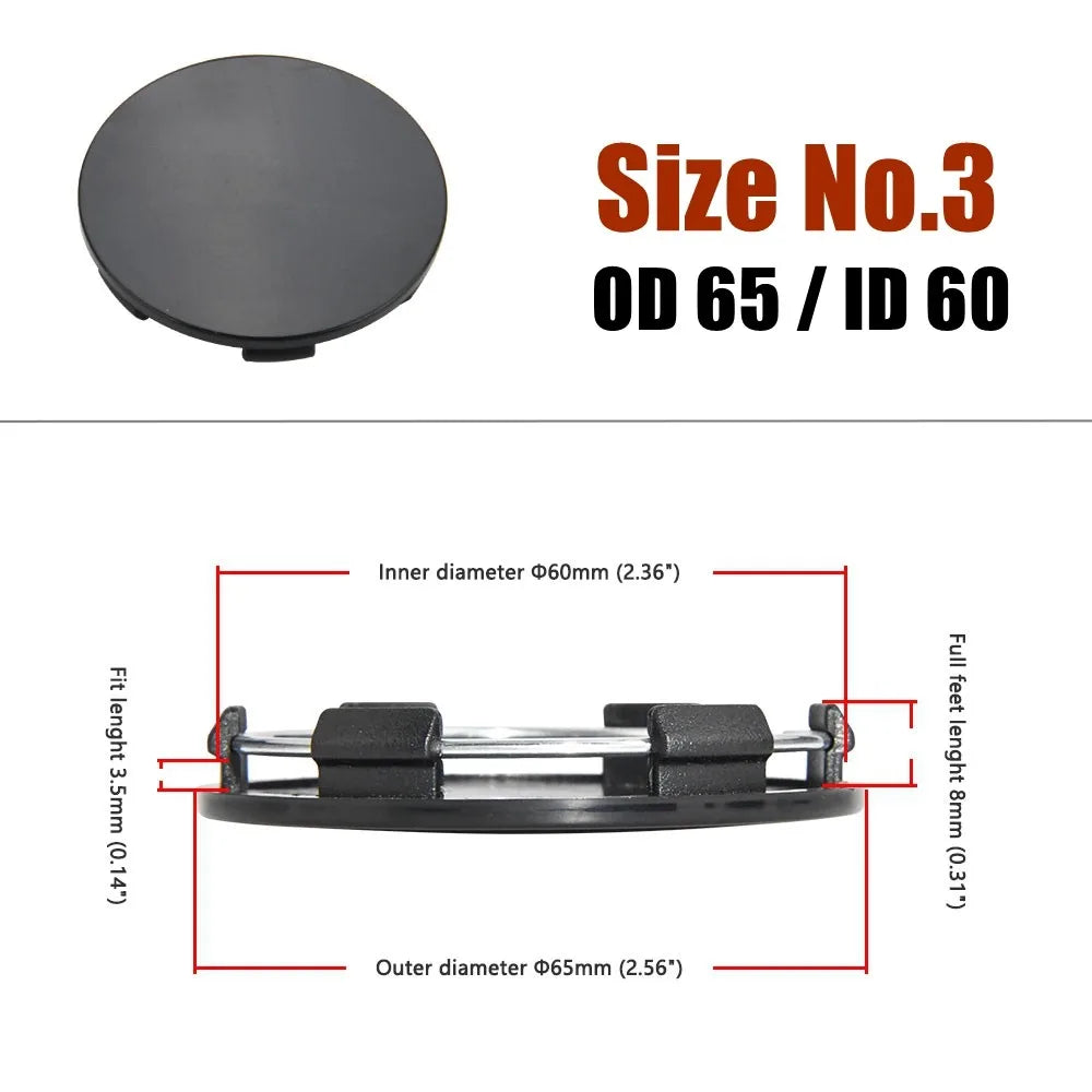 Universal Blank Wheel Center Caps, No Logo, Set of 4