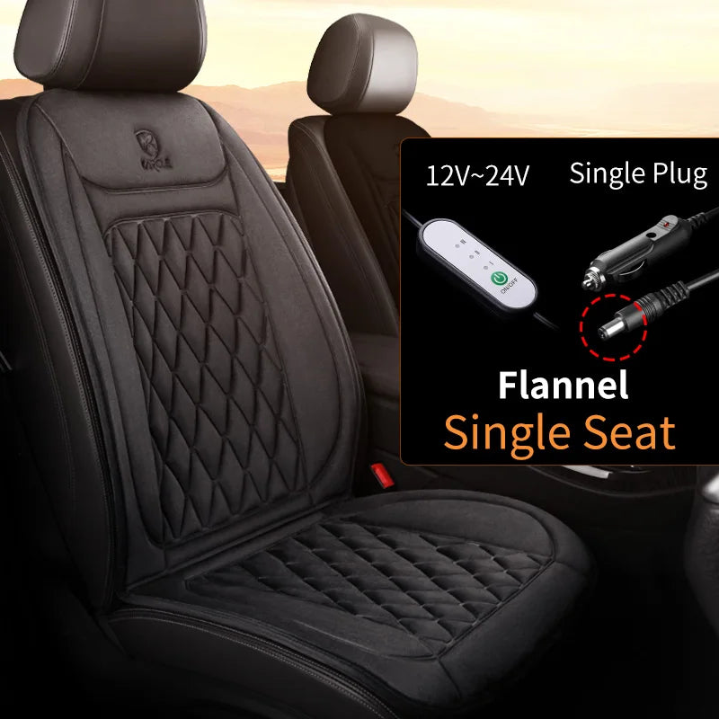 12-24V Heated Car Seat Cover with 3 Heat Settings