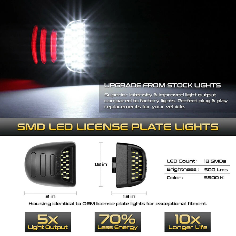 Chevy LED License Plate Lights - Ultra Bright 6000K White - image 2