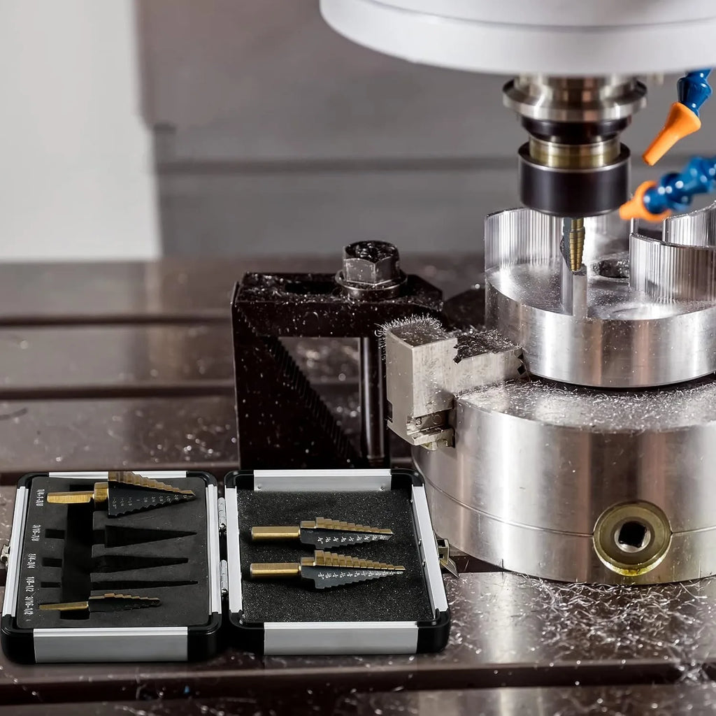 HSS 4241 Cobalt Multiple Hole 50 Sizes Step Drill Set Tools Aluminum Case Metal Drilling Tool for Metal Wood Step Cone Drill Bit