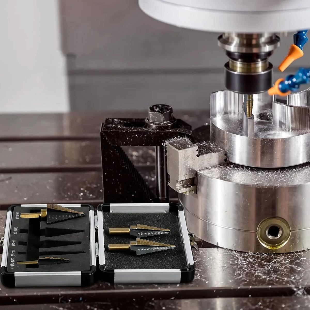 HSS 4241 Cobalt Multiple Hole 50 Sizes Step Drill Set Tools Aluminum Case Metal Drilling Tool for Metal Wood Step Cone Drill Bit