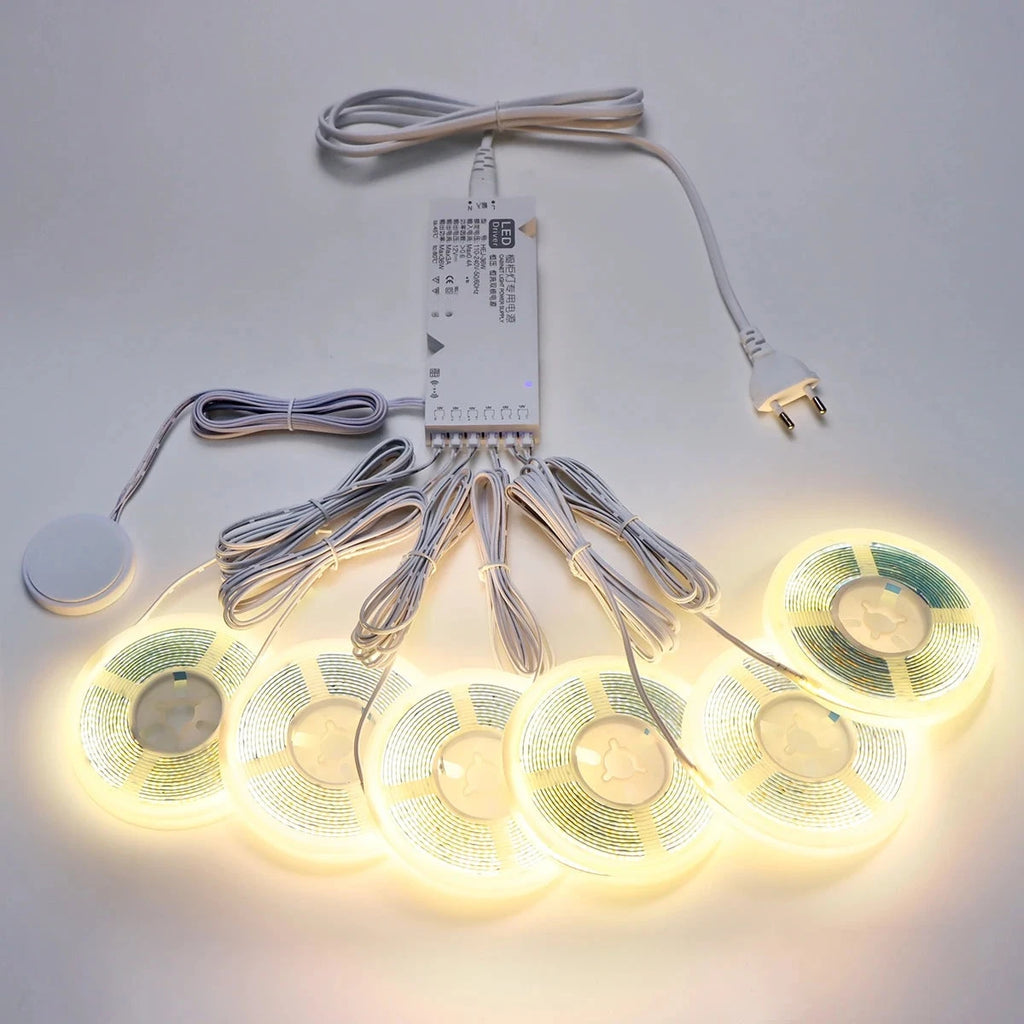COB LED Cabinet Strip Light with Touch Dimmer & Motion Sensor