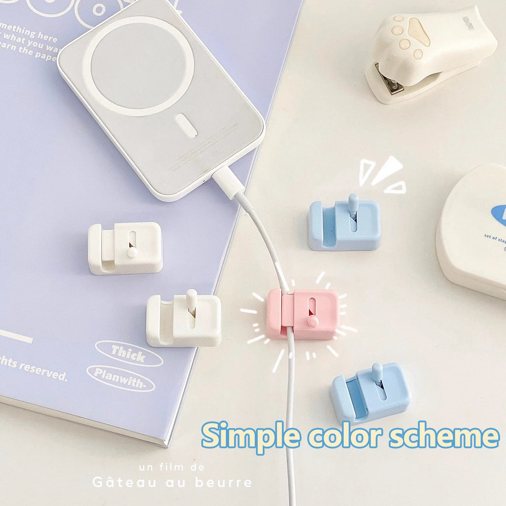 No-Drill Desk Edge Cable Clip Organizer