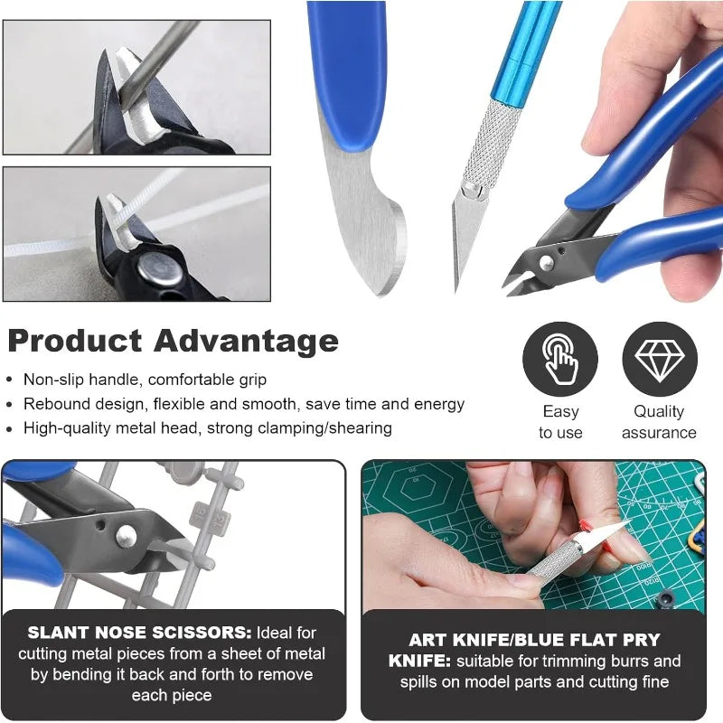 Model Making Basic Tools Handmade Model Car Hobby Building Repair and Assembly Tools Starter Kit for DIY Craft Projects