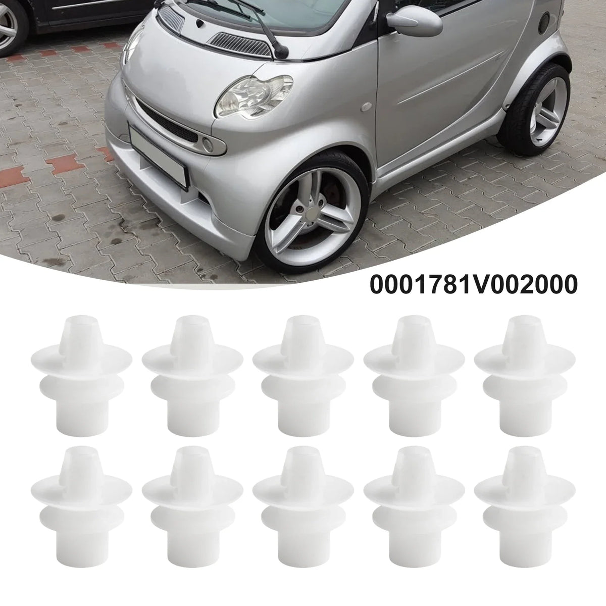 10pcs Car Bumper Mudguard Clips For Smart For Fortwo 450 451 For Cabrio Coupe Rear Bumper Clips Door Trim Panel Clip Fasteners