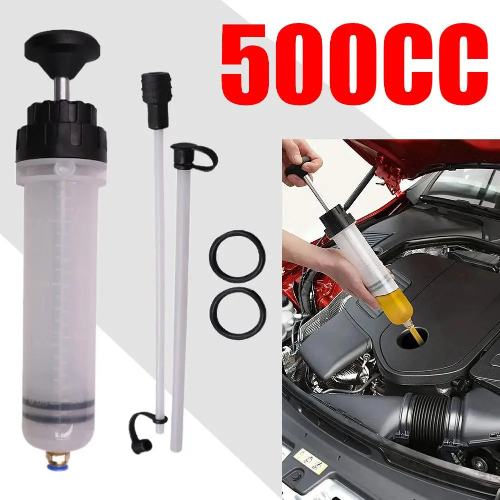 Car Brake Fluid Oil Extractor Auto Oil Change Syringe with Hose Manual Fuel Suction & Filler Fluid Oil Change Evacuator Pump