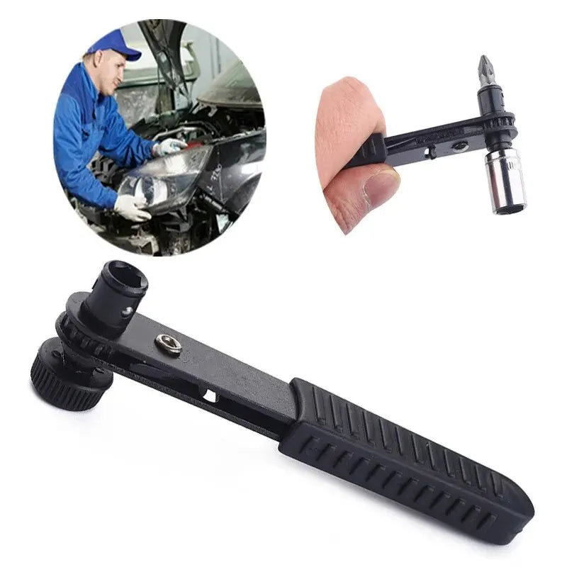 90° Ratchet Screwdriver Set - Bidirectional Quick-Change Socket Heads - image 5