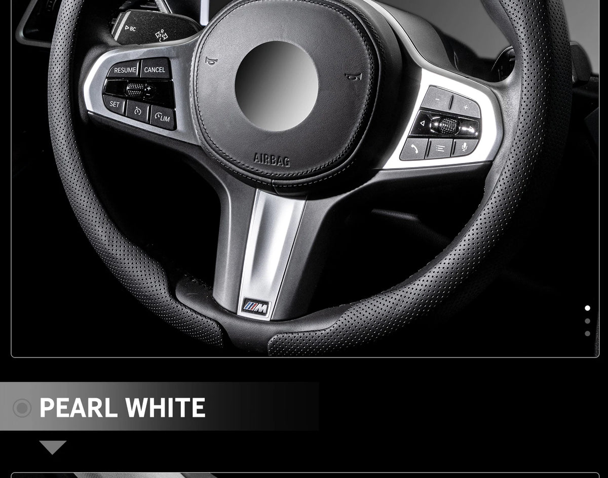 Ultra-Thin Faux Leather Steering Wheel Cover, 38cm, D or O Shape