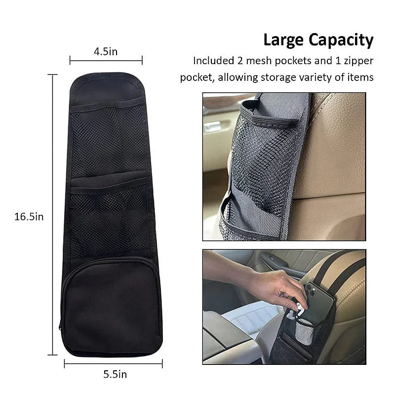 Car Seat Side Hanging Organizer with Cup Holder and Mesh Pocket