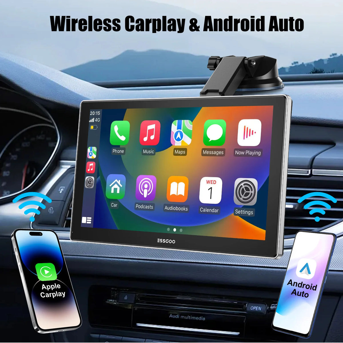 9-Inch Touchscreen Car Stereo with Apple CarPlay & Android Auto - image 2