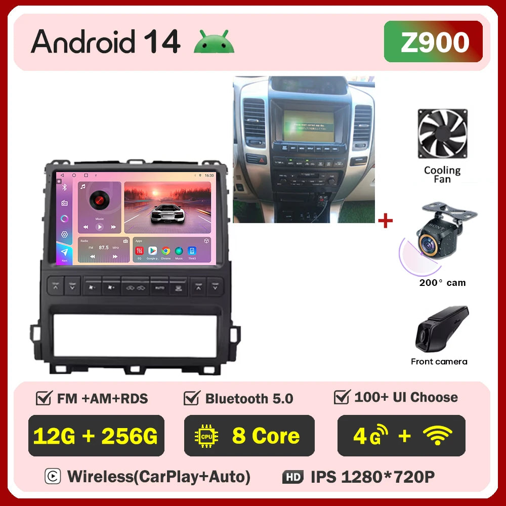 Android Car GPS Navigation 9/10" for Toyota Prado Lexus GX470 - image 13