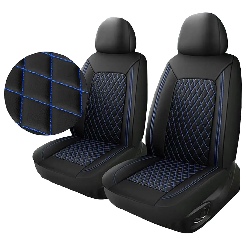 Quilted PU Leather Car Seat Covers, Full 9-Piece Set