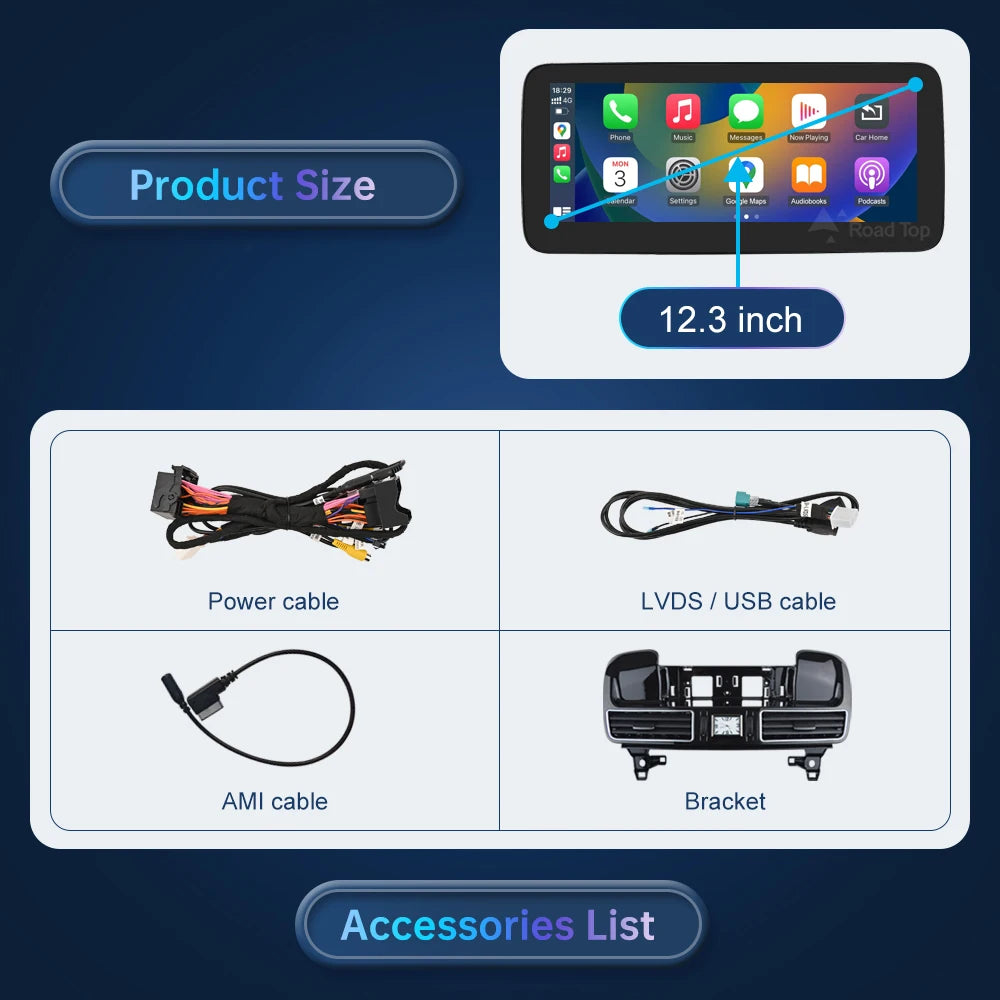12.3" Touchscreen Mercedes ML/GLE/GLS 2012-2018 Wireless CarPlay - image 6