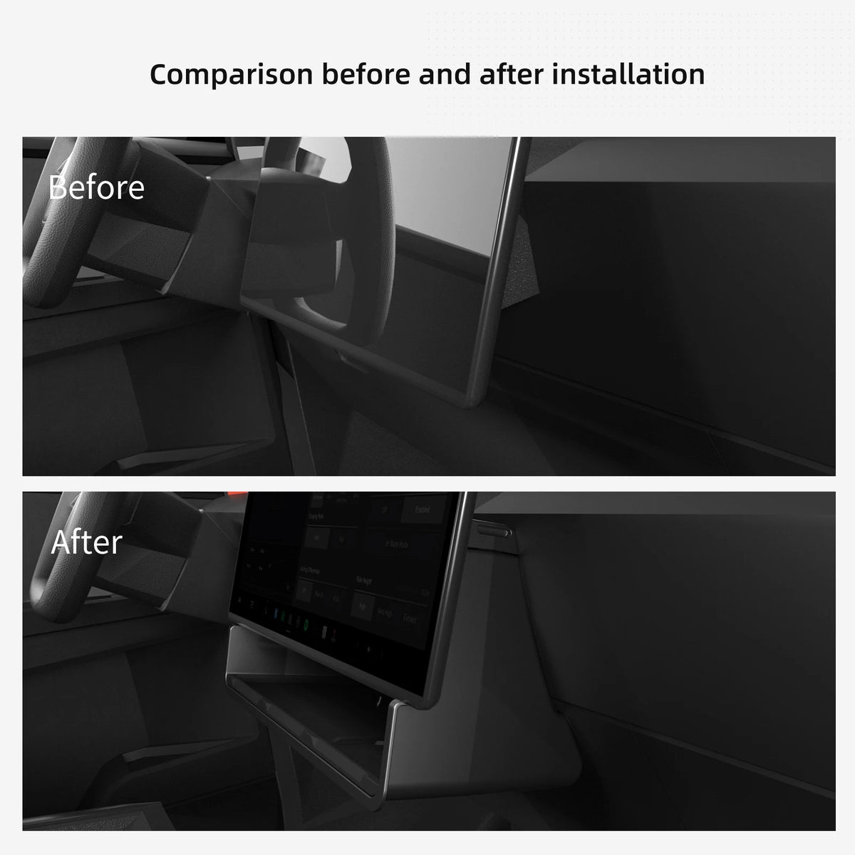 Hidden Storage Tray Under Screen for Tesla Cybertruck 2024-2026