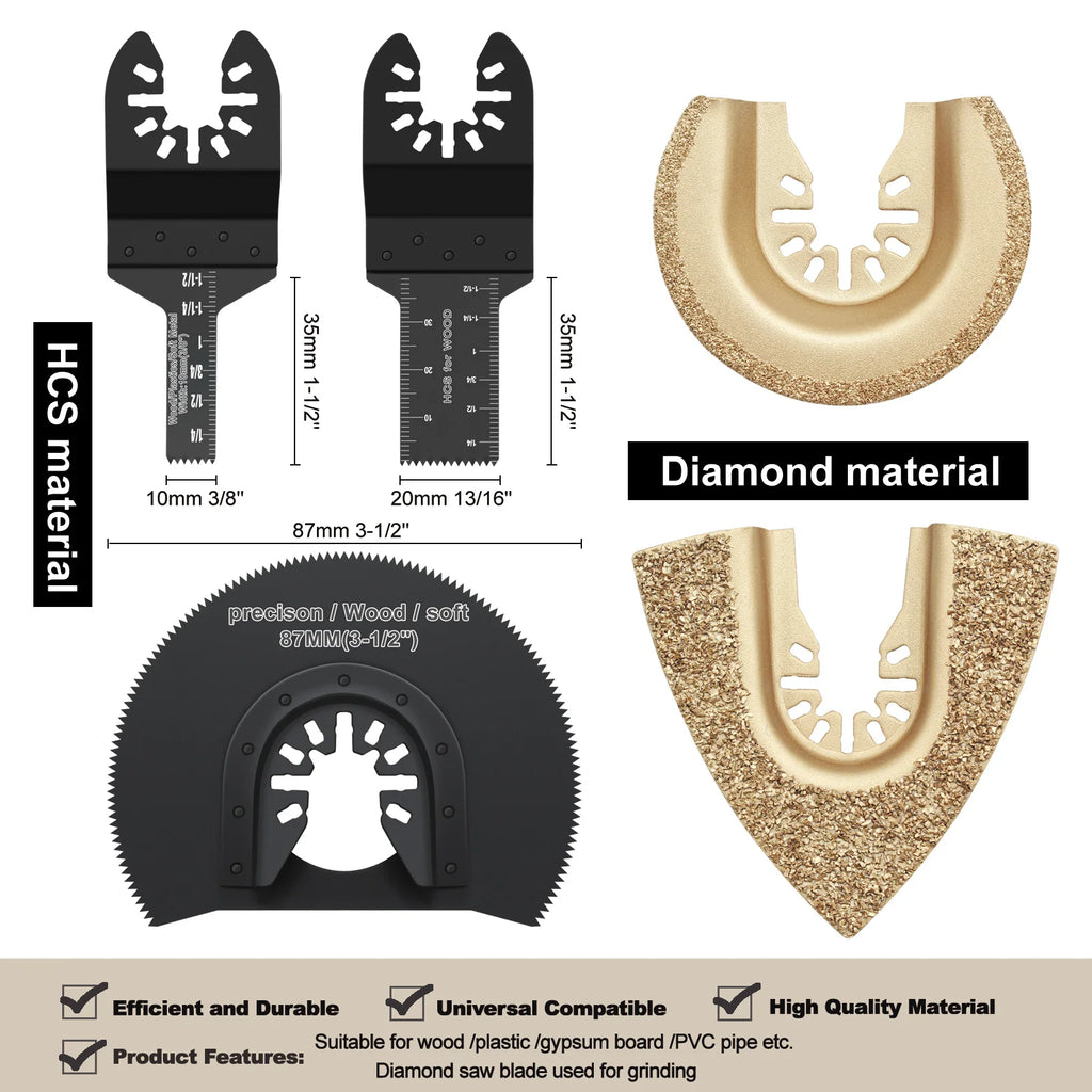 Oscillating Saw Blade Kit - 10/39 Piece Carbide Multi-Tool - image 4