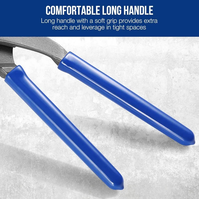 Oil Filter Wrench Set Professional 9" & 12" Adjustable Oil Filter Removal Pliers Tools Ideal for Engine Filters Cars and Trucks