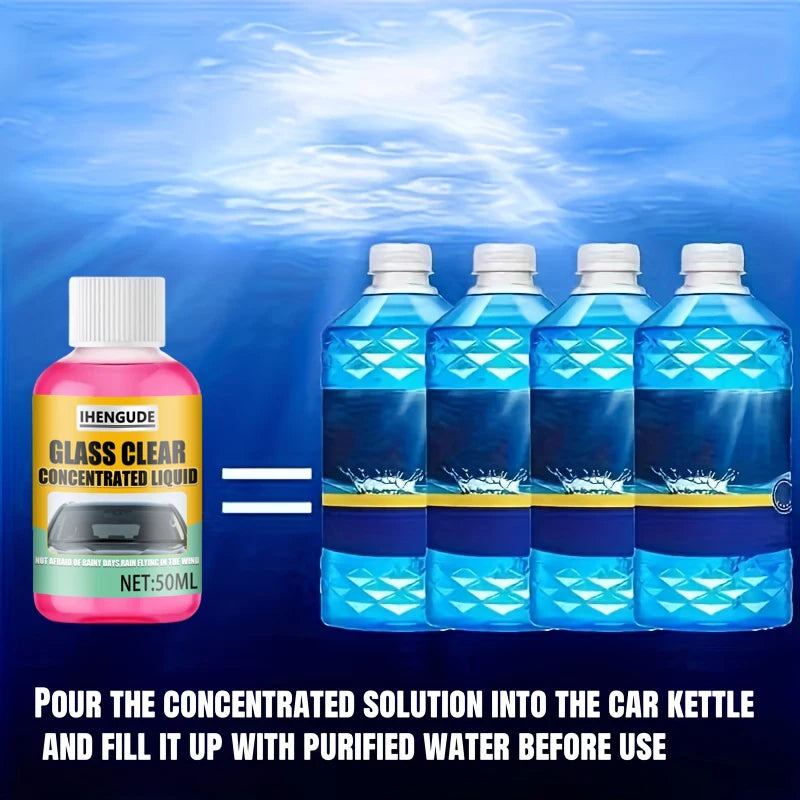 Car Glass Concentrated Coating Waterproof Windshield Wiper Fluid, Keeps It Smooth, Rainproof and Anti-Fog Without Streaks, Quickly Restores Glass Clarity