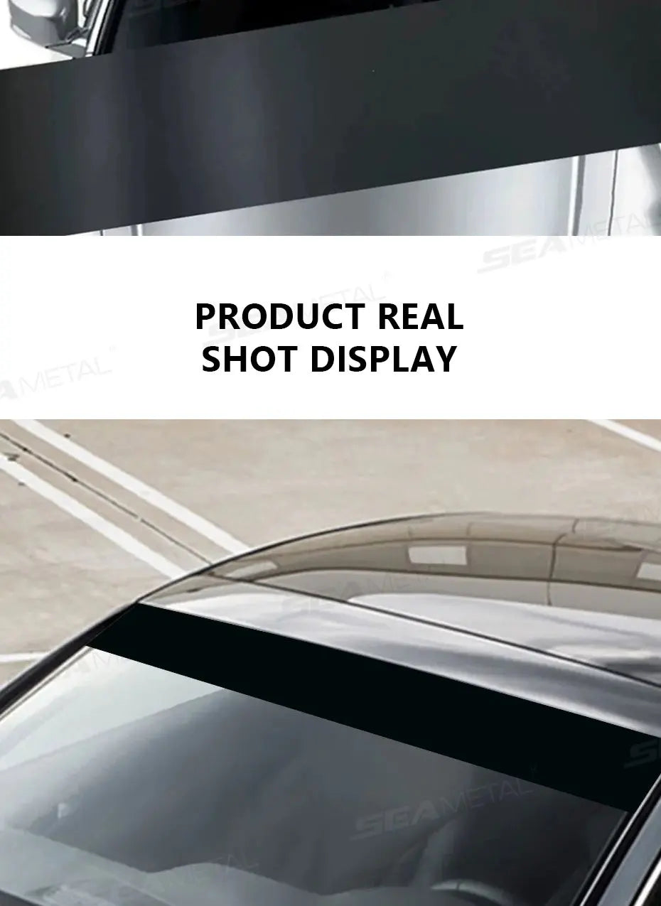 Front Windshield Sun Strip Sticker with Grid Pattern, 59 x 7.9 in