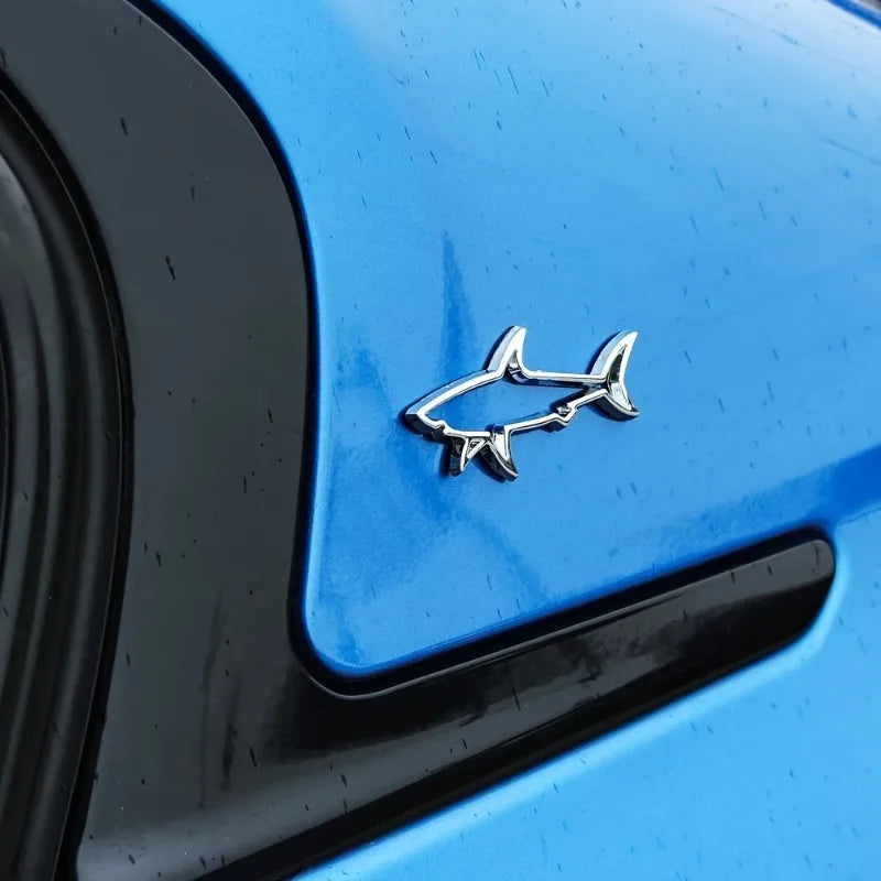 3D Shark Metal Car Sticker - Durable Hollow Vehicle Decal - image 2