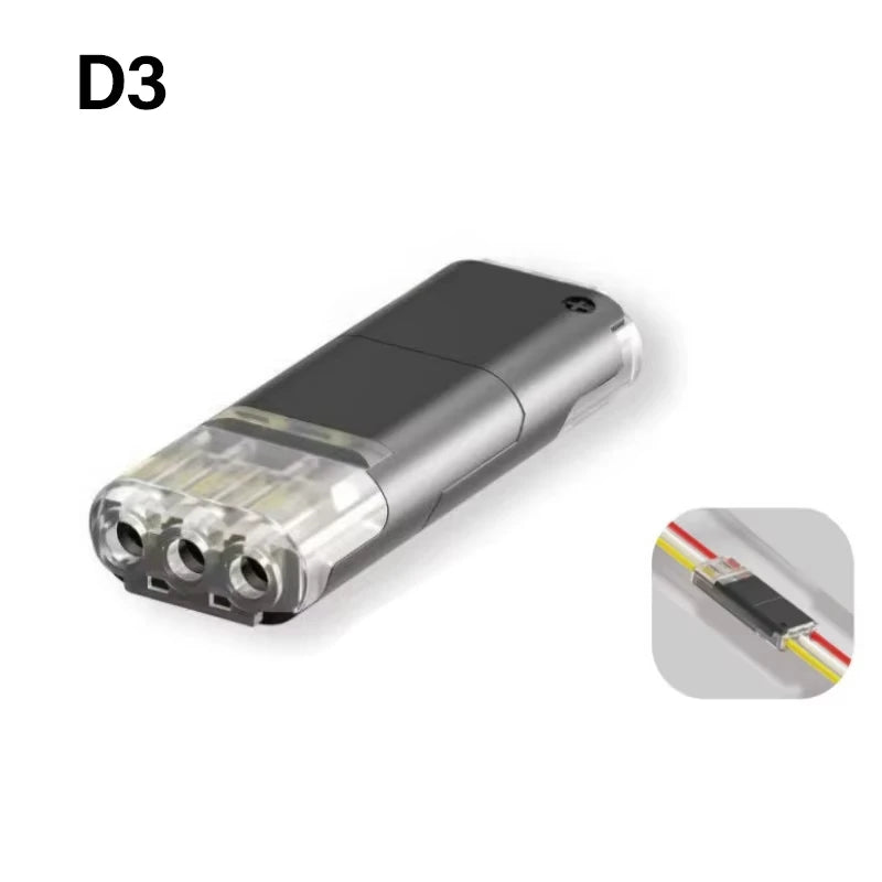 No-Strip Quick Wire Connectors, Detachable Dual-Line Terminal Plugs