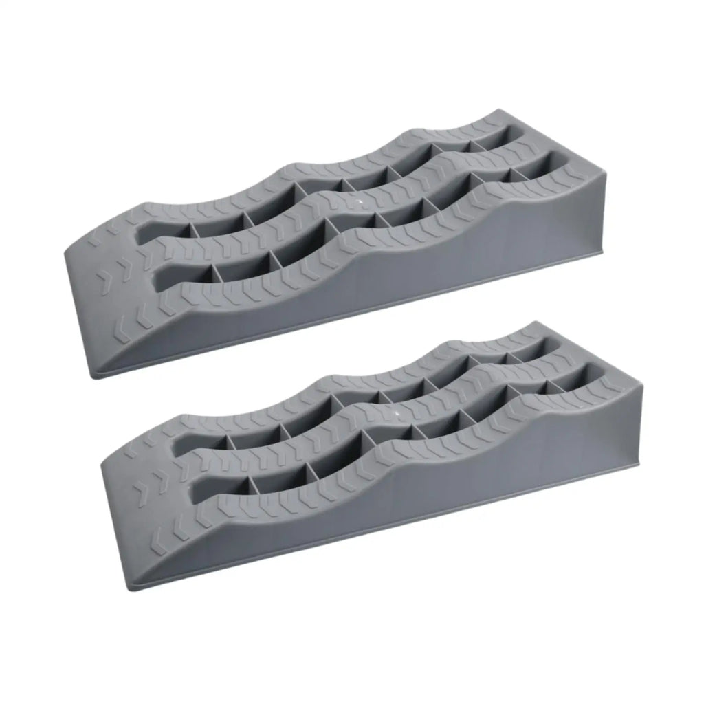 2 Pieces Automotive Leveling Ramps 3 Steps for Campers Trailers SUV Stable Tire Placement Sturdy Leveler Car Ramps Wheel Chocks