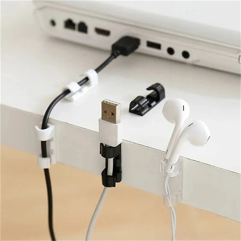 ABS Desktop Cable Organizer Clips – Cord Winder Holder