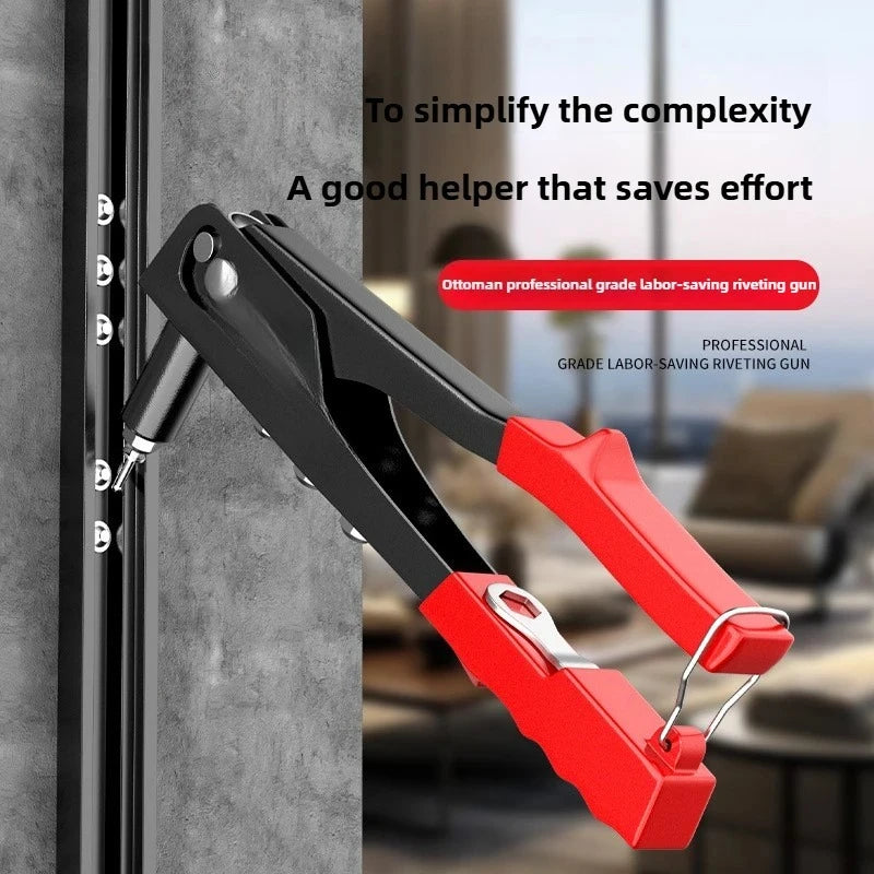 Professional Heavy Duty Rivet Gun Tool Kit with 100Pcs Rivets for Furniture Trailer Boat