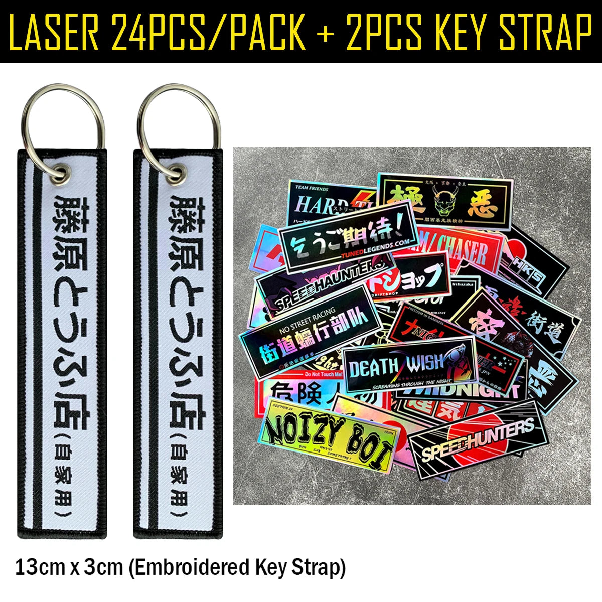 JDM Samurai Laser Rainbow Stickers for Car Window and Motorcycle Helmet