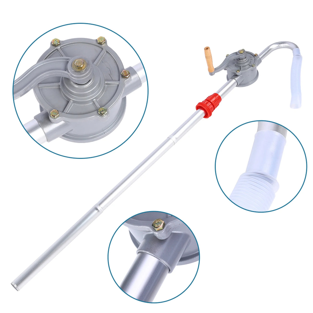 Aluminum Alloy Rotary Hand-Operated Drum Pump for Diesel and Oil Dispensing
