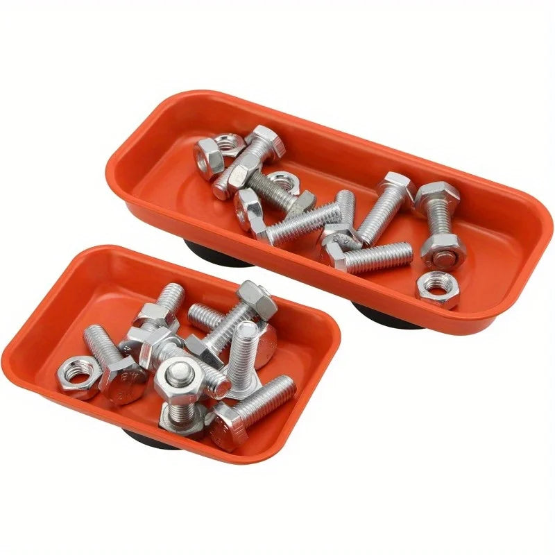 Magnetic Parts Tray Set Stainless Steel Bowl Dish Tool Organizer Holder for Screws Nuts Bolts Auto Repair Garage Workshop