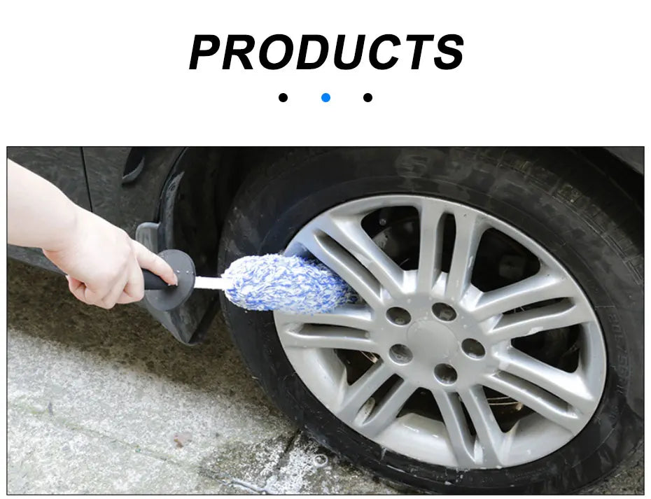 Microfiber Car Wash Mitt or Wheel Spoke Brush