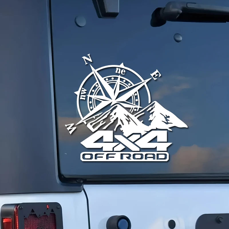 Off Road Mountain Compass Vinyl Decal, S, M or L