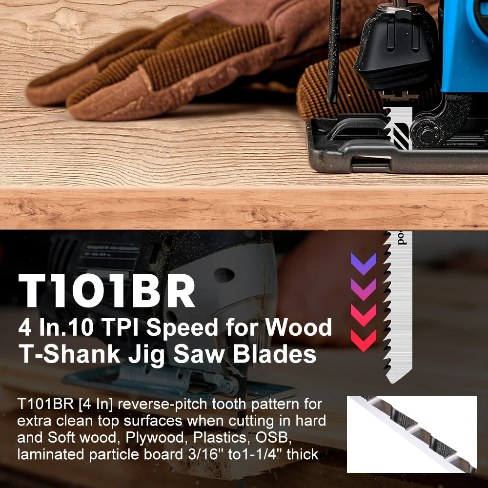 5-Piece T101BR High-Carbon Steel Jigsaw Blades