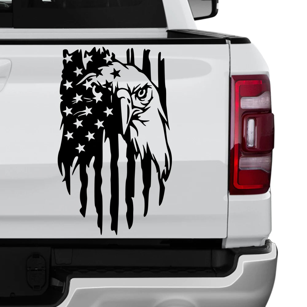 American Bald Eagle Flag Pickup Truck Tailgate Decal Sticker