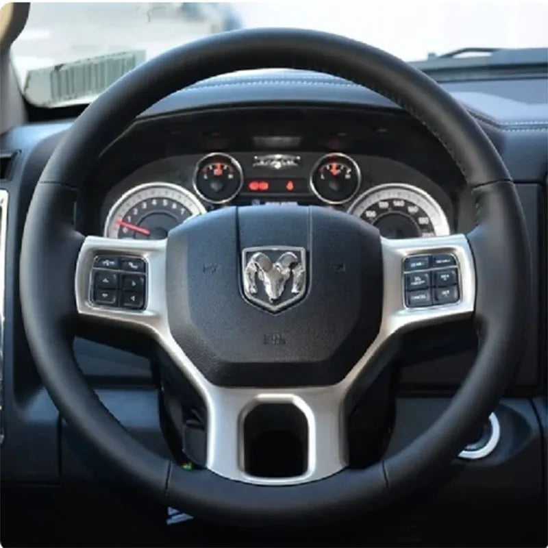 Genuine Leather Steering Wheel Cover for Dodge RAM Trucks - image 5