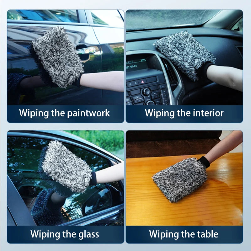 Microfiber Car Wash Mitt or Wheel Spoke Brush