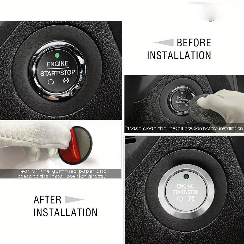 For Jeep Grand Cherokee Push to Start Button Red Metal Decal Covers Decor Trims for Jeep Grand Cherokee Accessories 2014-2022