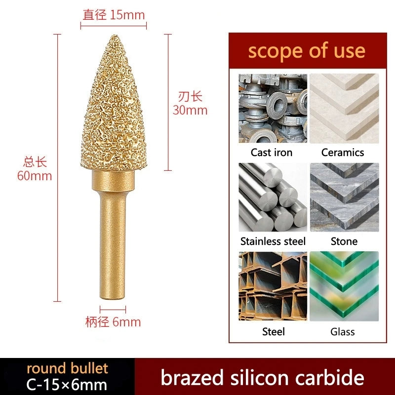 6mm Brazed Diamond Grinding Head for Metal & Stone Polishing - image 32