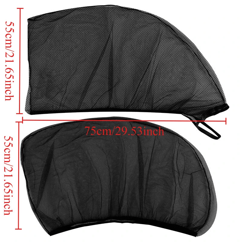 2pcs Car Window Mosquito Net Sunshade UV Protect Shield Mesh Foldable Curtain Privacy Protection