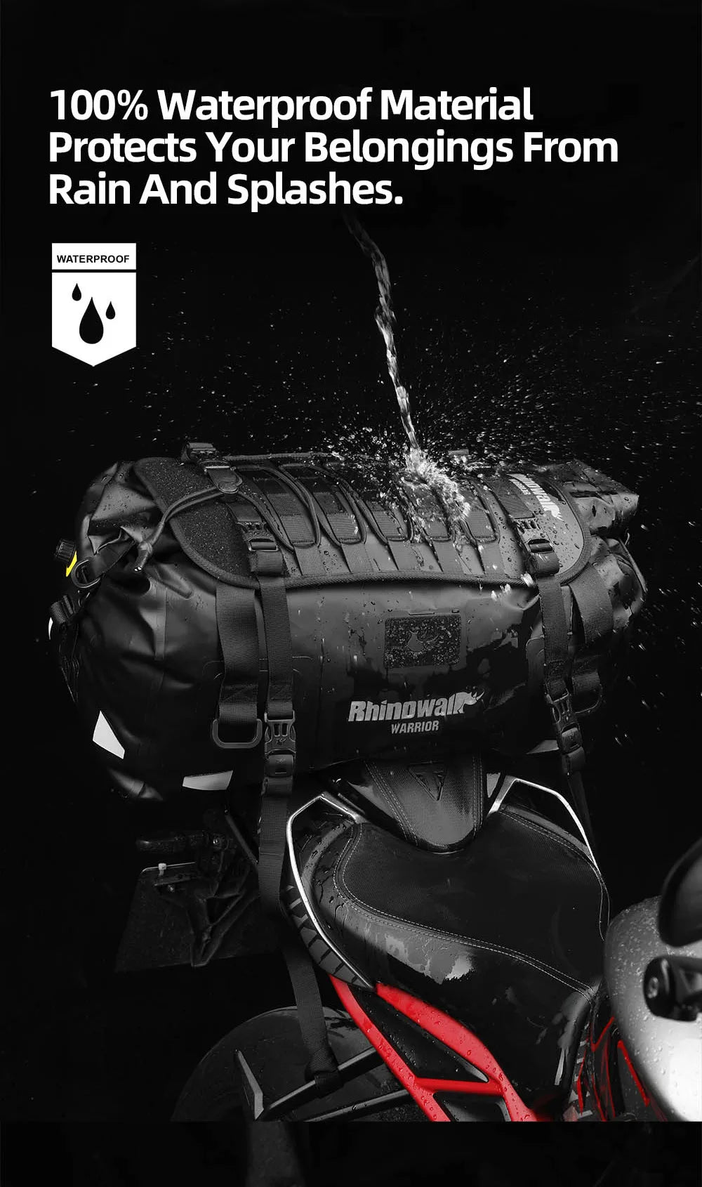 Rhinowalk Waterproof Motorcycle Saddle Bags 20-65L - image 15