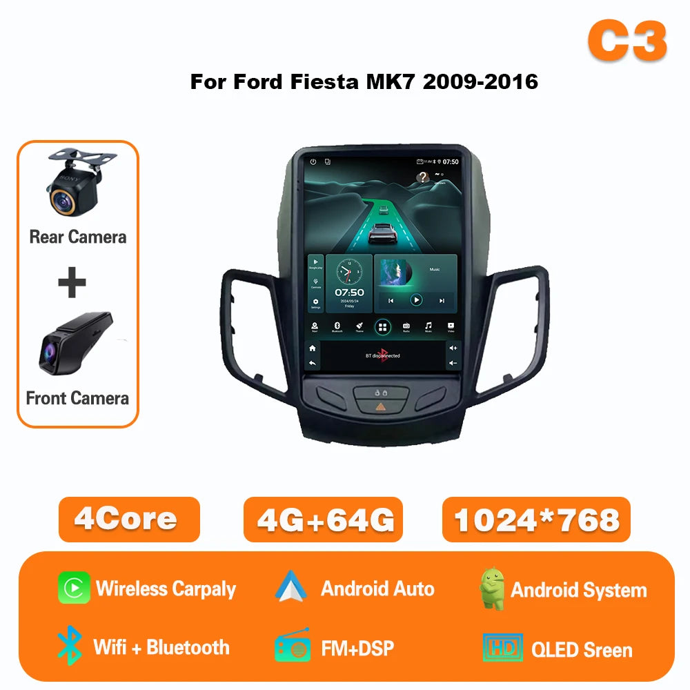 9.7" Android Car Radio for Ford Fiesta MK7 (2009-2017) GPS CarPlay - image 8