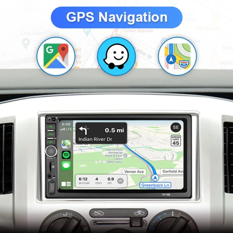 7-Inch Wireless CarPlay and Android Auto Car Stereo with Backup Camera Input