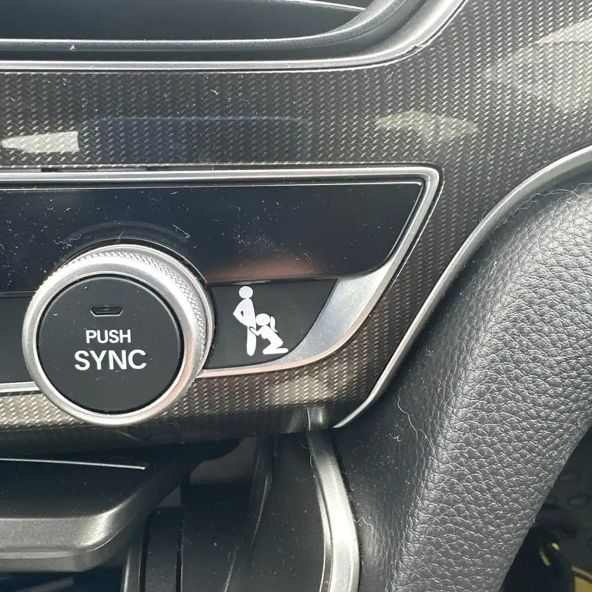 Funny Vinyl Button Stickers for Car Interior, 2-Piece