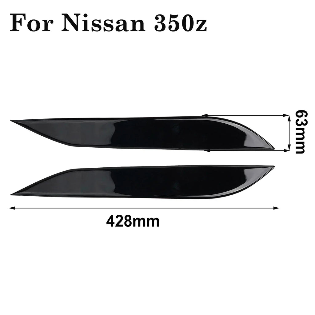 2x For 350Z Z33 2006-09 Headlight Eyebrow Trim Car Front Lamp Eyelids Trim Sticker Headlamp Eyebrow Molding Decor Set